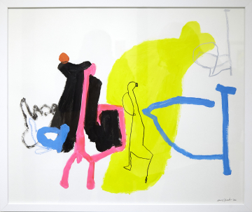 Zeichen + Formen Nr.1 | 2022 | Hannes Steinert Acryl auf Papier, 50x60cm  ​mit Holzrahmen